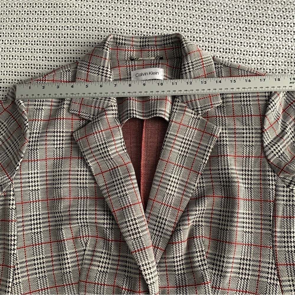 Calvin Klein 2X Plaid Single Button Blazer Preppy Career Old Money Houndstooth - Picture 13 of 16